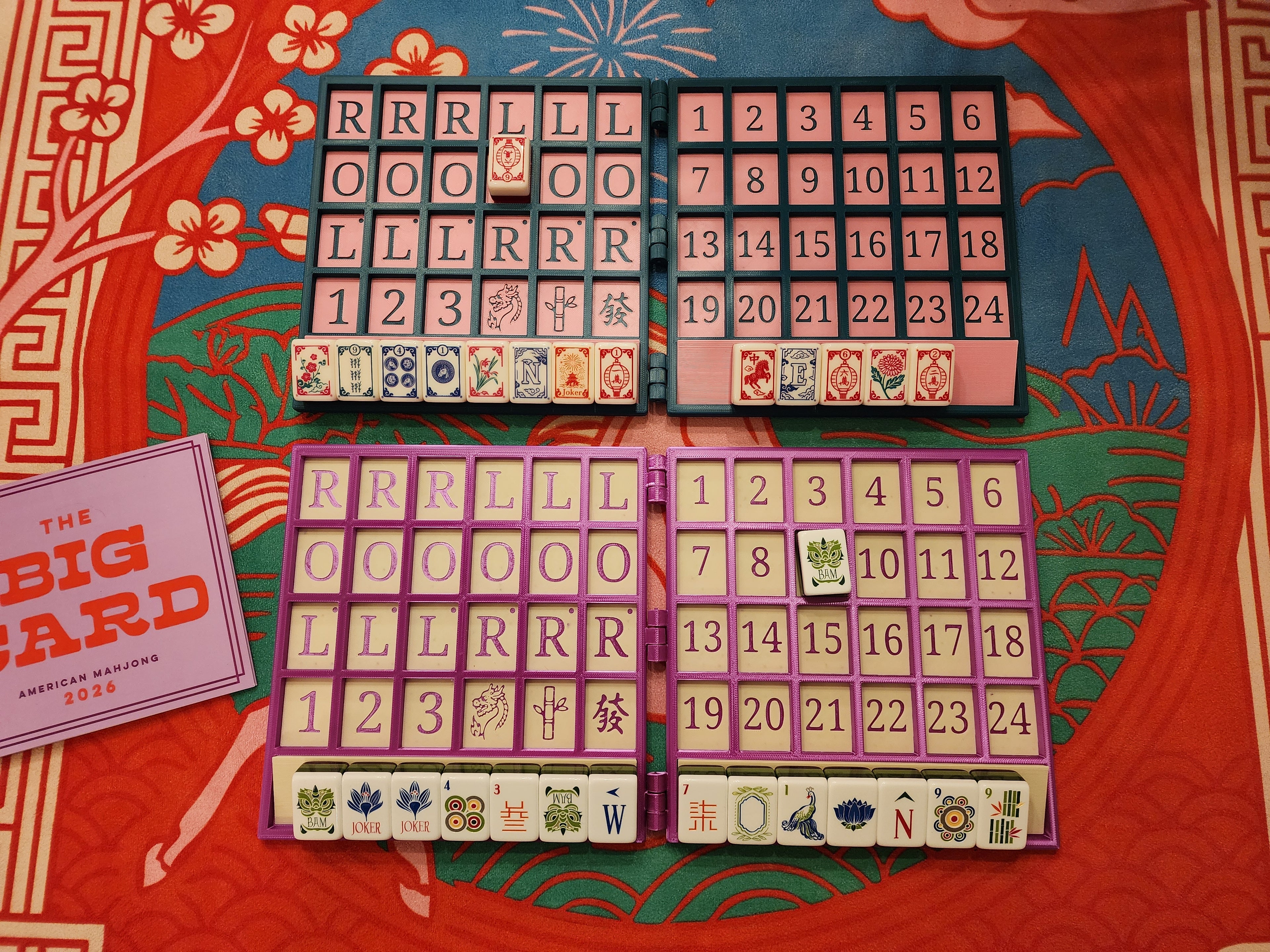 XL Anywhere Board | American Mahjong Large Tiles | Solo | Solitaire Board | Built In Rack |