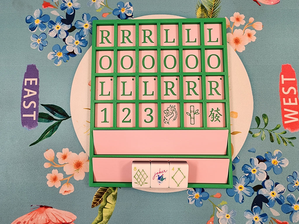 Practice Board Mahjong | Built-In Racks | Angled Rack Risers | Mahjong Travel Accessories