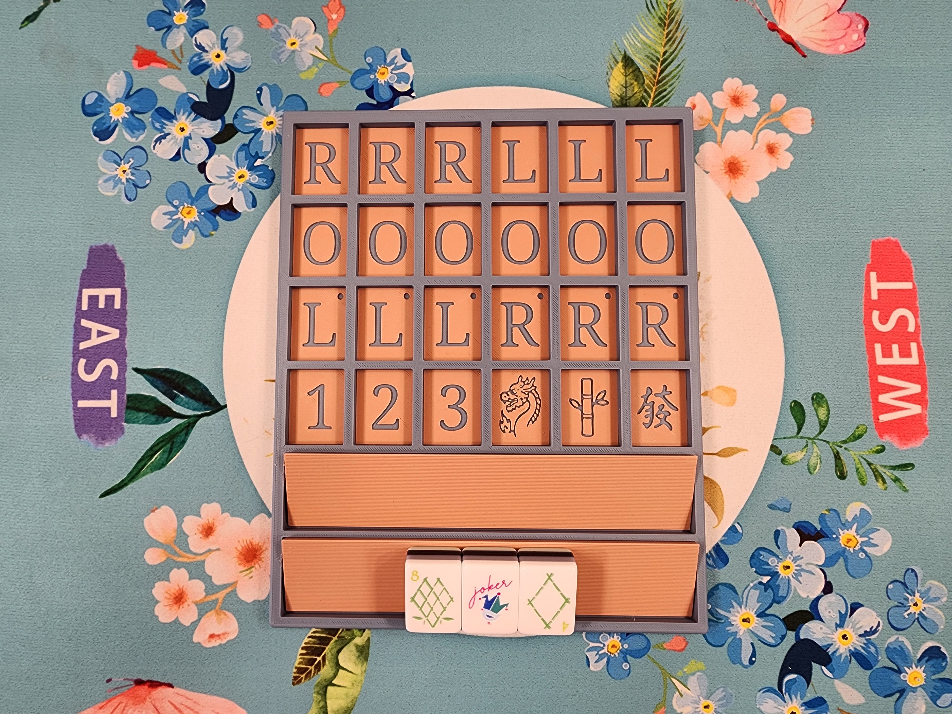 Practice Board Mahjong | Built-In Racks | Angled Rack Risers | Mahjong Travel Accessories