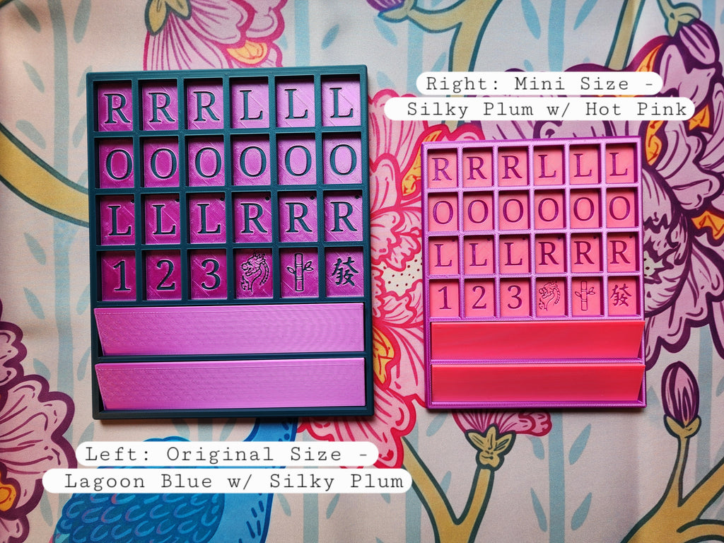 Mini Tiles Mahjong Practice Board | Built-In Racks | Angled Rack Risers | Mahjong Travel Accessories