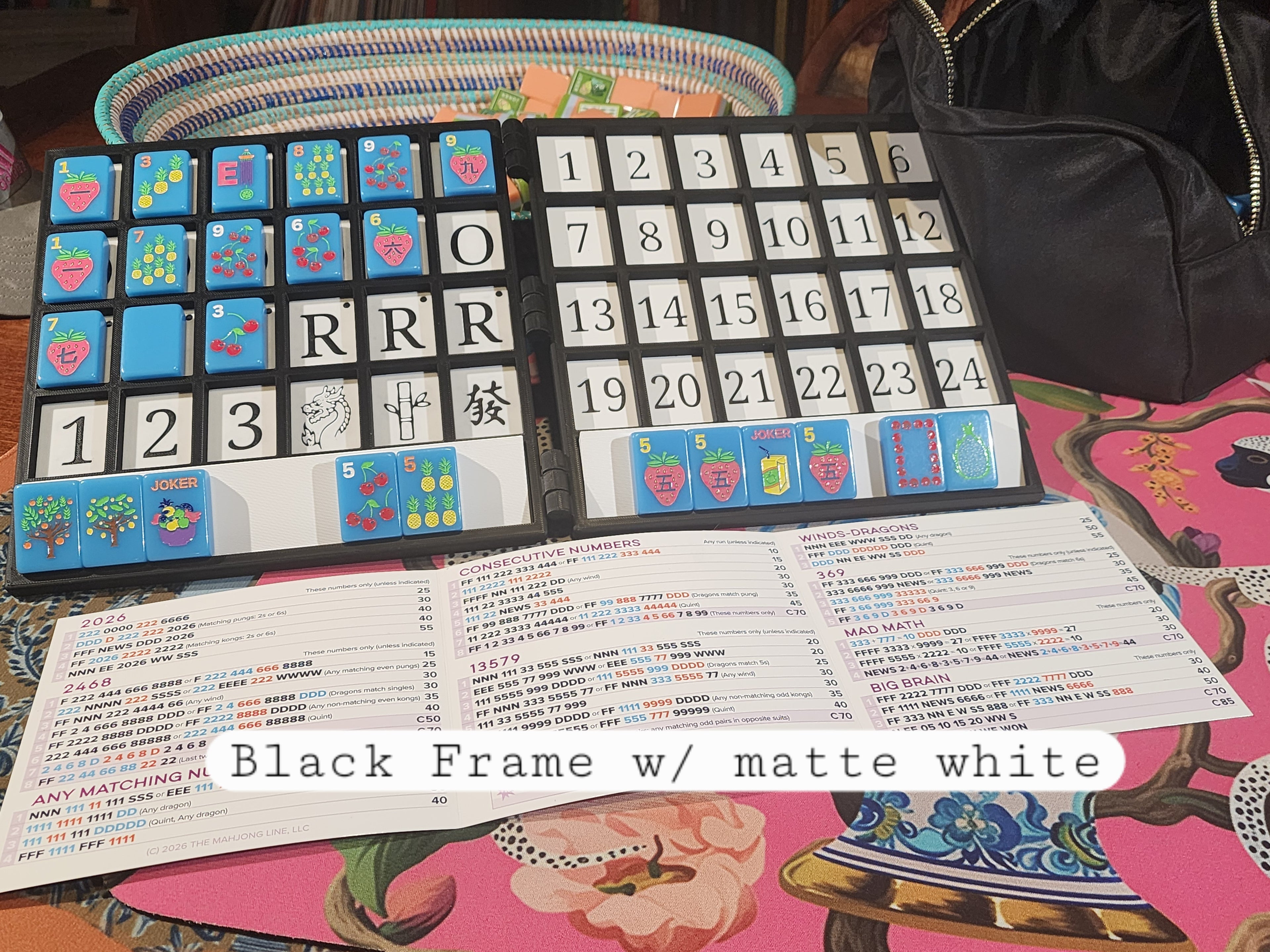 XL Anywhere Board | American Mahjong Large Tiles | Solo | Solitaire Board | Built In Rack |