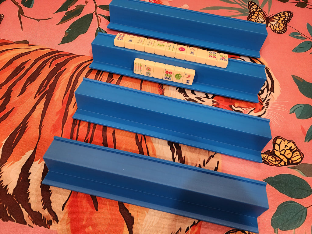 Mini Mahjong Travel Racks with Exposure Tray (4pack) with Pusher