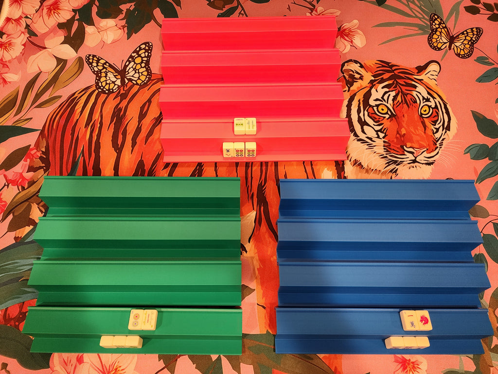 Mini Mahjong Travel Racks with Exposure Tray (4pack) with Pusher