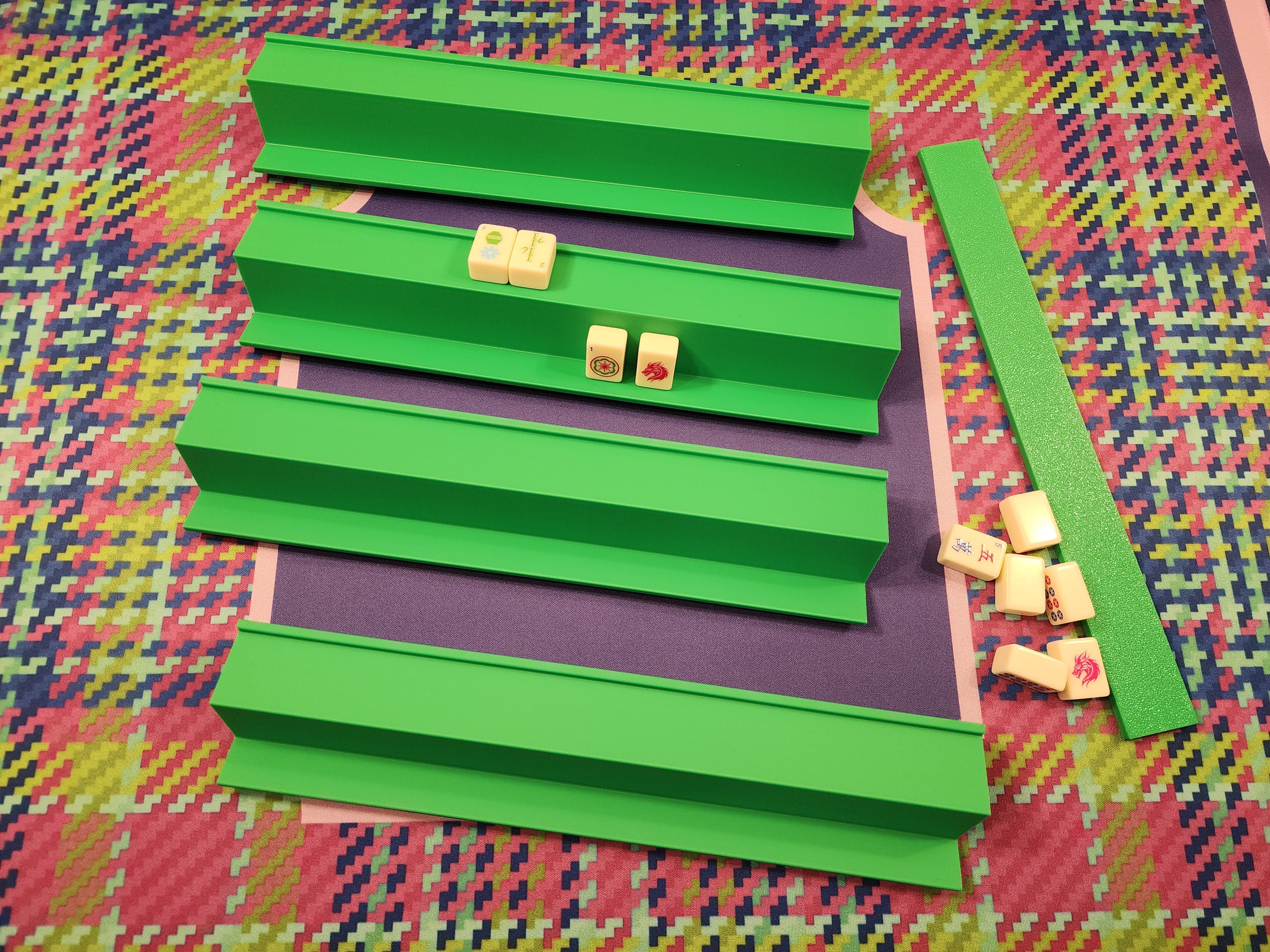 Mini Mahjong Travel Racks with Exposure Tray (4pack) with Pusher