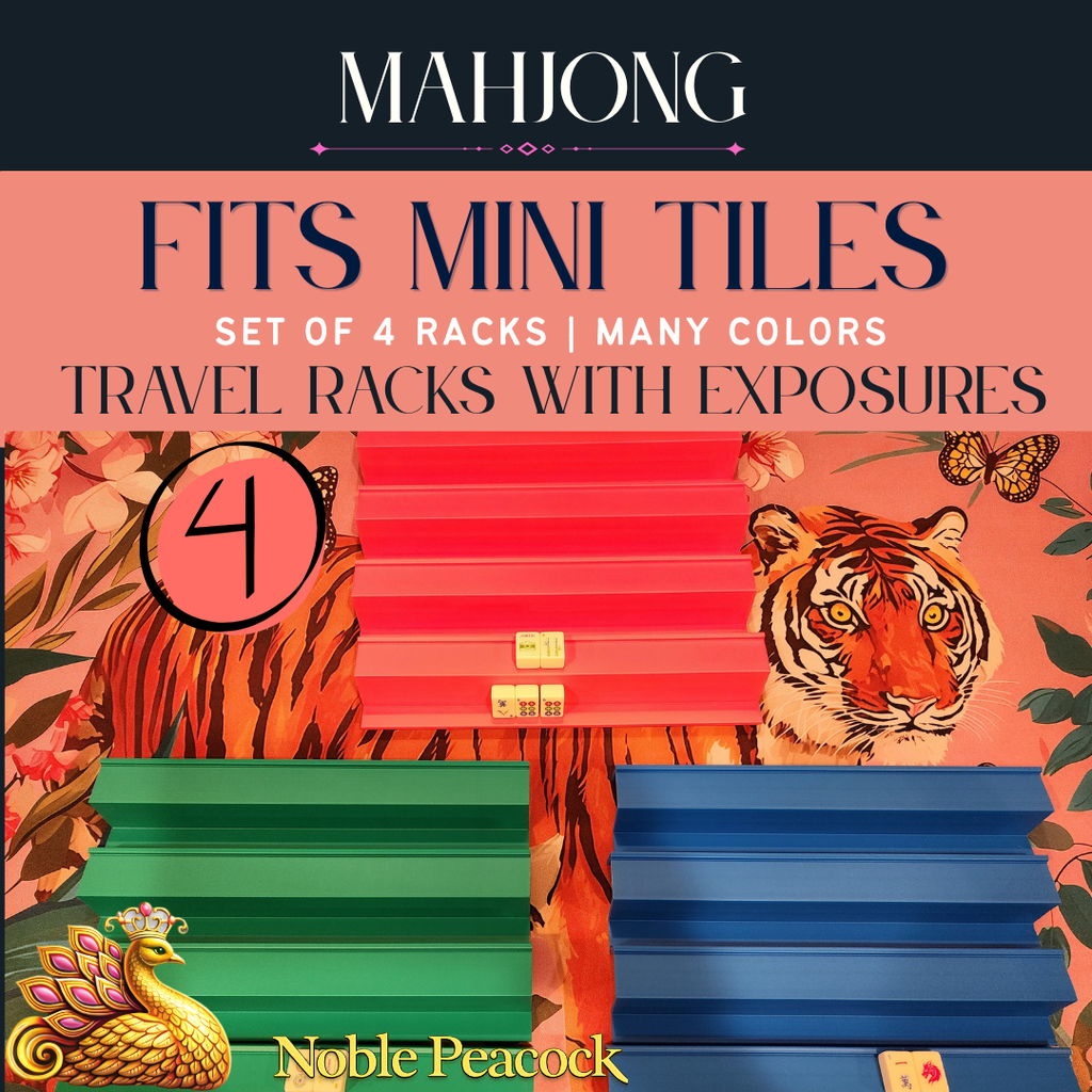Mini Mahjong Travel Racks with Exposure Tray (4pack) with Pusher