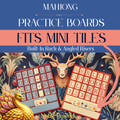 Mini Tiles Mahjong Practice Board | Built-In Racks | Angled Rack Risers | Mahjong Travel Accessories