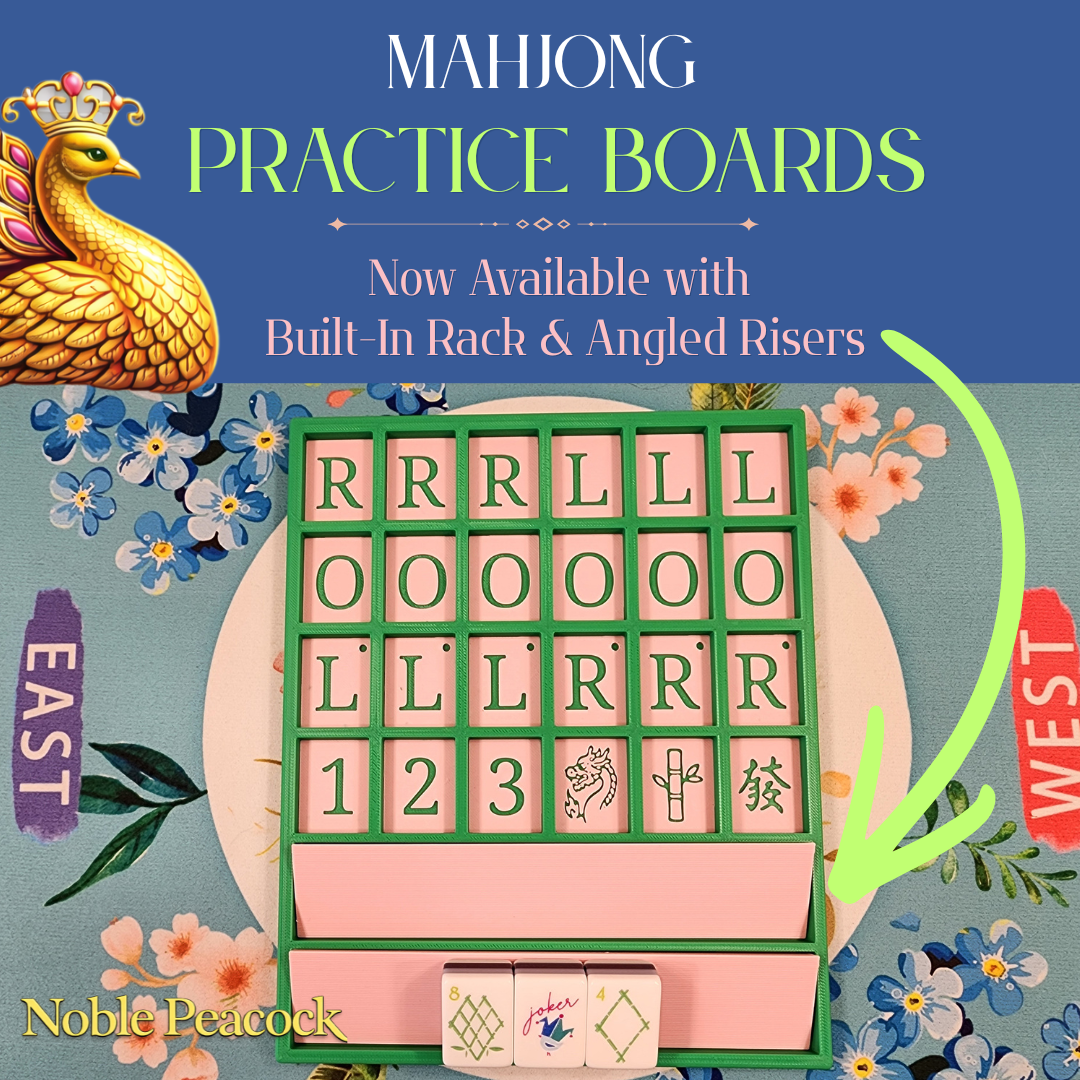 Practice Board Mahjong | Built-In Racks | Angled Rack Risers | Mahjong Travel Accessories